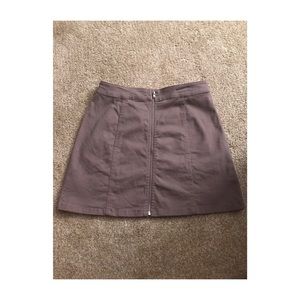 Mauve Front Zippered Skirt